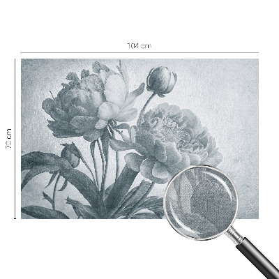Removable wall mural with a floral chic design