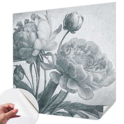 Removable wall mural with a floral chic design