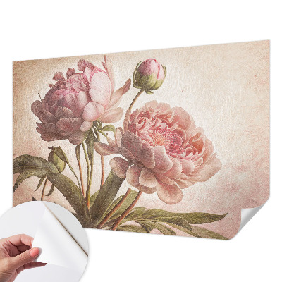 Stick-on wall mural Delicate peonies