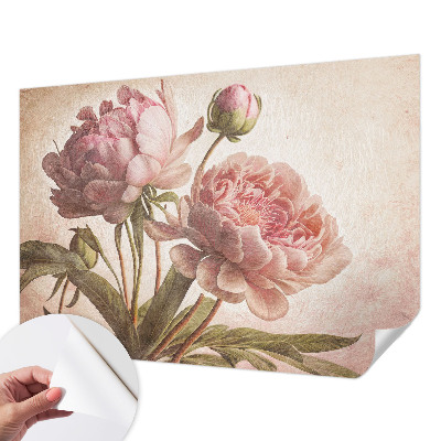 Stick-on wall mural Delicate peonies