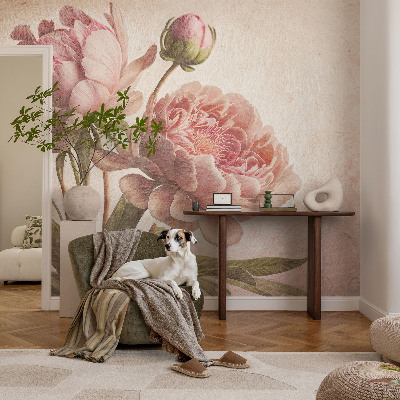 Stick-on wall mural Delicate peonies