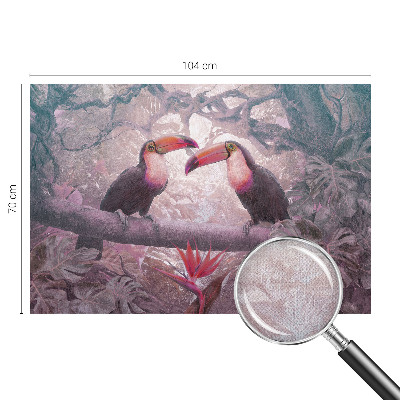 Removable wall mural wallpaper featuring an exotic couple motif