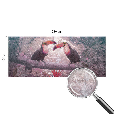 Removable wall mural wallpaper featuring an exotic couple motif