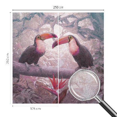 Removable wall mural wallpaper featuring an exotic couple motif