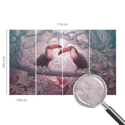 Removable wall mural wallpaper featuring an exotic couple motif
