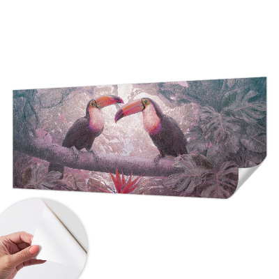 Removable wall mural wallpaper featuring an exotic couple motif