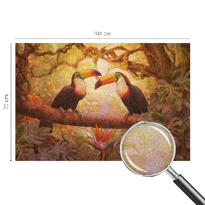 Peel and stick wall mural for living room Colorful toucans