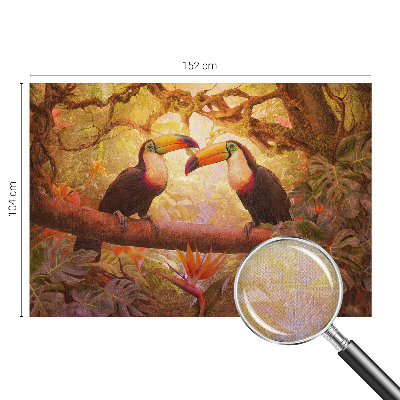 Peel and stick wall mural for living room Colorful toucans