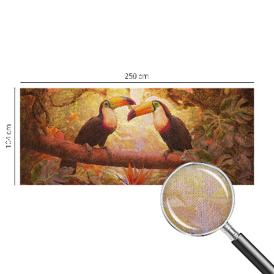 Peel and stick wall mural for living room Colorful toucans