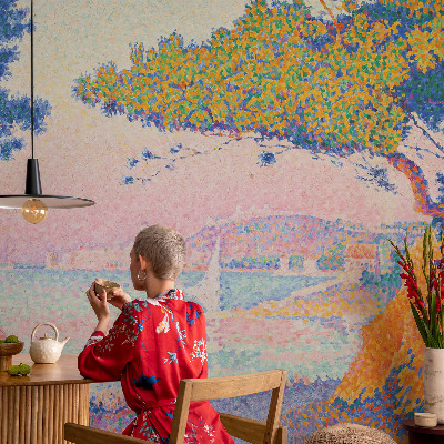 3D Wall Mural featuring a colorful landscape design