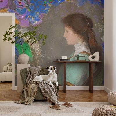 3D photo wallpaper mural featuring a romantic scene
