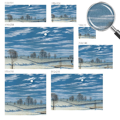 Nursery wall mural with a winter landscape design