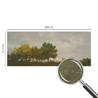 Peel and stick wall mural with a forest landscape design