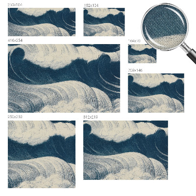 Baby room wall mural with a sea waves design
