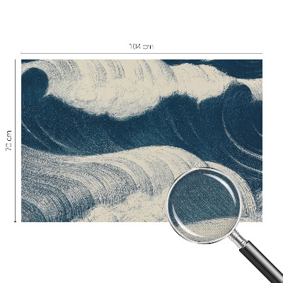 Baby room wall mural with a sea waves design