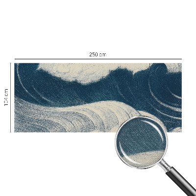 Baby room wall mural with a sea waves design