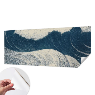 Baby room wall mural with a sea waves design