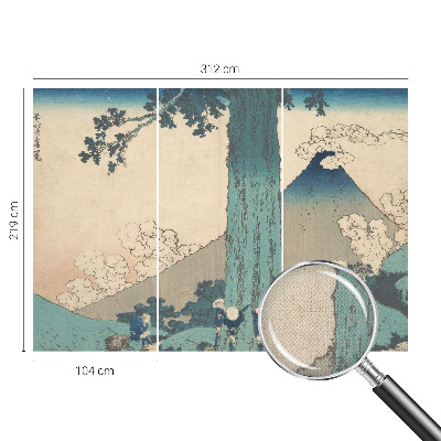 Peel and stick wallpaper mural with a mountain panorama design