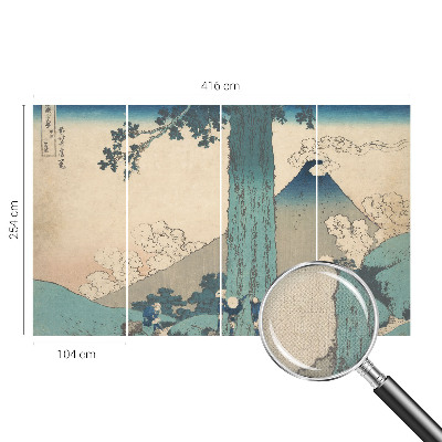 Peel and stick wallpaper mural with a mountain panorama design