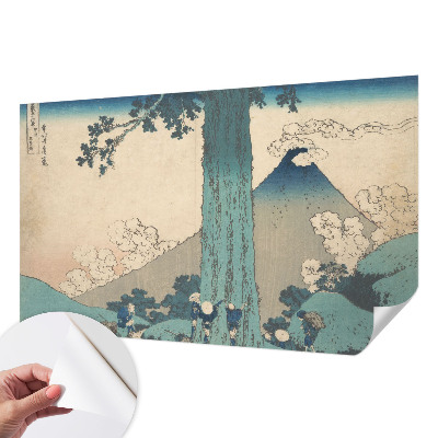 Peel and stick wallpaper mural with a mountain panorama design
