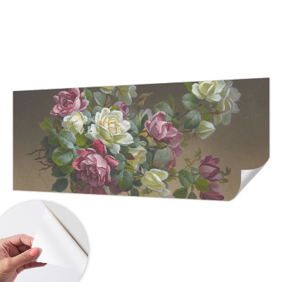 Self-adhesive wall mural with a floral elegance design