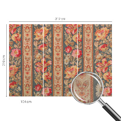 Self-adhesive photo wallpaper with a colorful floral design