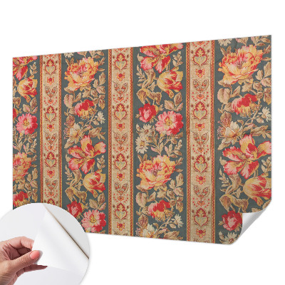 Self-adhesive photo wallpaper with a colorful floral design