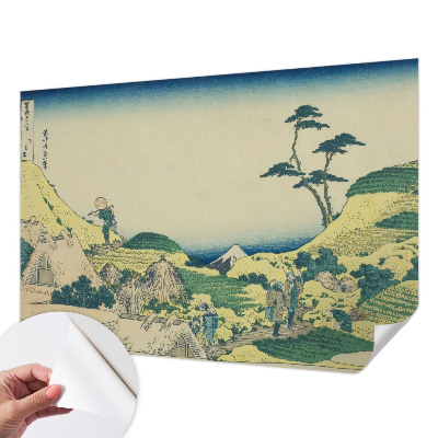 Removable wall mural wallpaper with a rural landscape design
