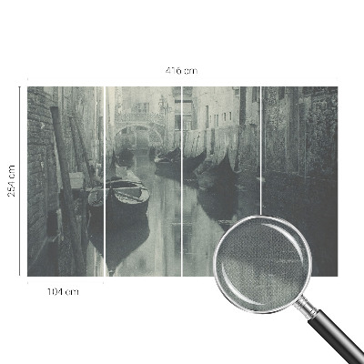 Peel and stick wall mural for bedroom featuring an old canal scene