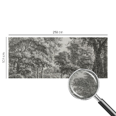 Removable wall mural with a forest scenery design