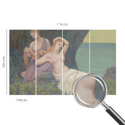 Peel and stick wall mural for living room Seaside scene