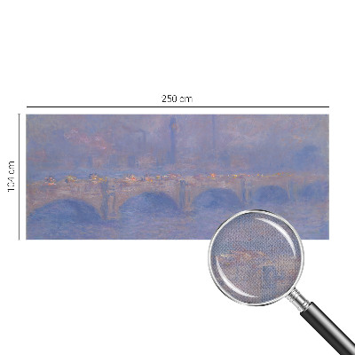 Peel and stick wall mural for kids' room with a blue bridge design