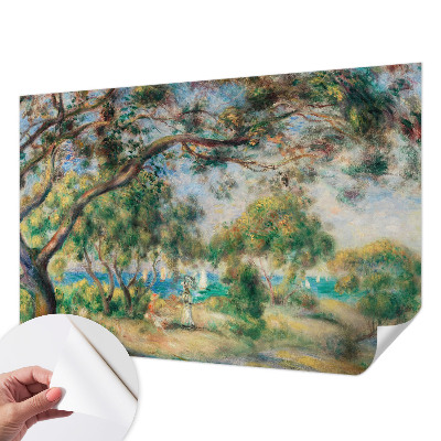 3D wall mural with a seaside landscape motif