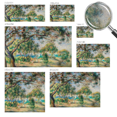 3D wall mural with a seaside landscape motif