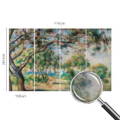 3D wall mural with a seaside landscape motif