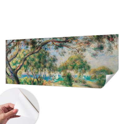 3D wall mural with a seaside landscape motif