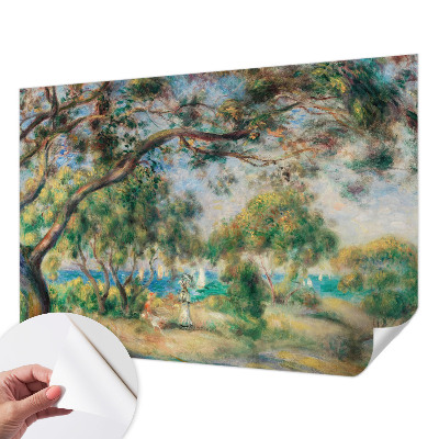 3D wall mural with a seaside landscape motif