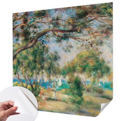 3D wall mural with a seaside landscape motif