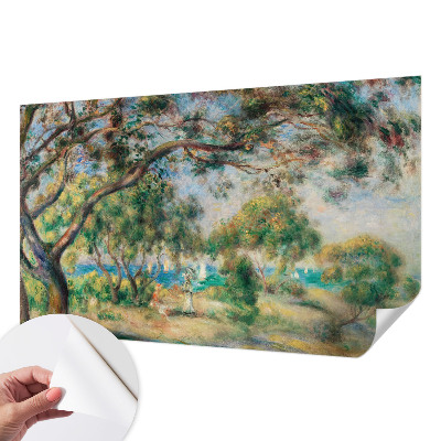 3D wall mural with a seaside landscape motif