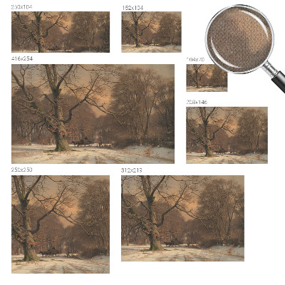 Children's wall mural with a winter landscape design