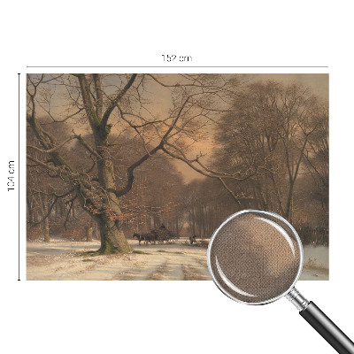 Children's wall mural with a winter landscape design