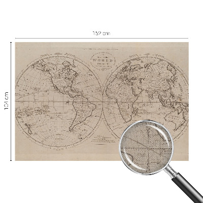 Baby room wall mural with an old map design