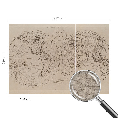 Baby room wall mural Old map