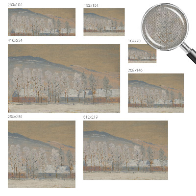 Self-adhesive photo wallpaper with a winter scenery motif