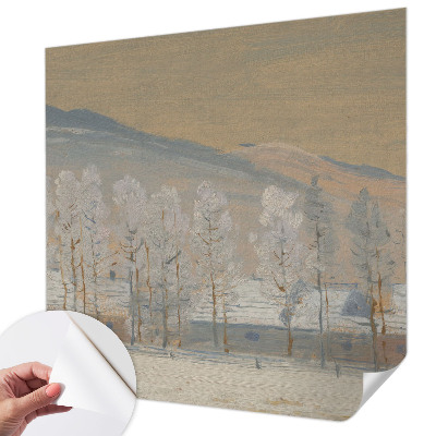 Self-adhesive photo wallpaper with a winter scenery motif