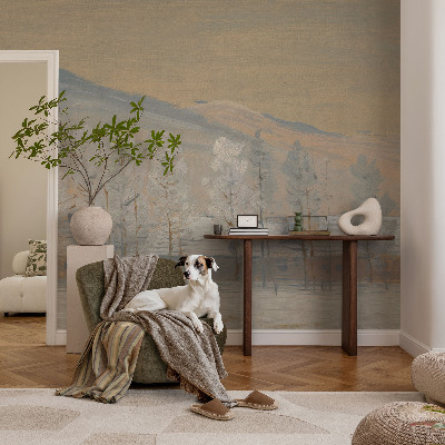 Self-adhesive photo wallpaper with a winter scenery motif
