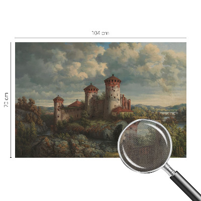 Peel and stick wallpaper mural with a romantic landscape design