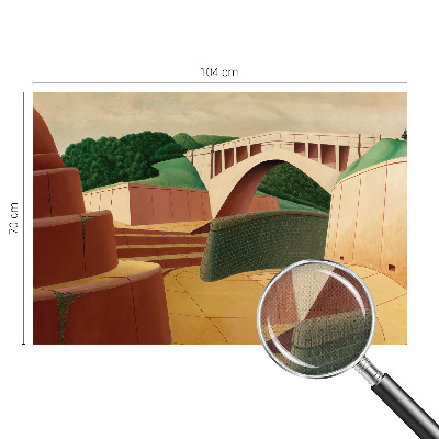 Self-adhesive wall mural featuring a peaceful landscape design