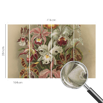 Removable wall mural with a floral elegant pattern