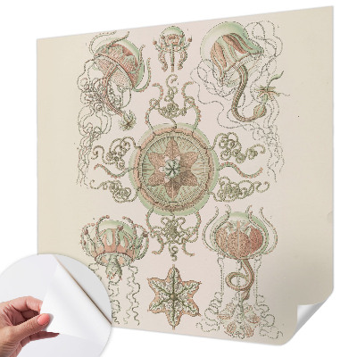 Peel and stick wall mural for living room featuring an underwater world design